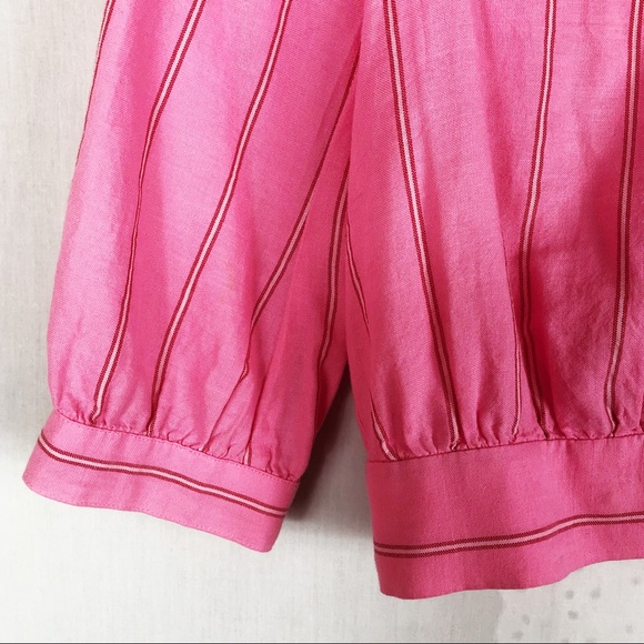Madewell Wrap Cecilia Stripe Top | Pink Red | Size XSmall - Picture 6 of 13